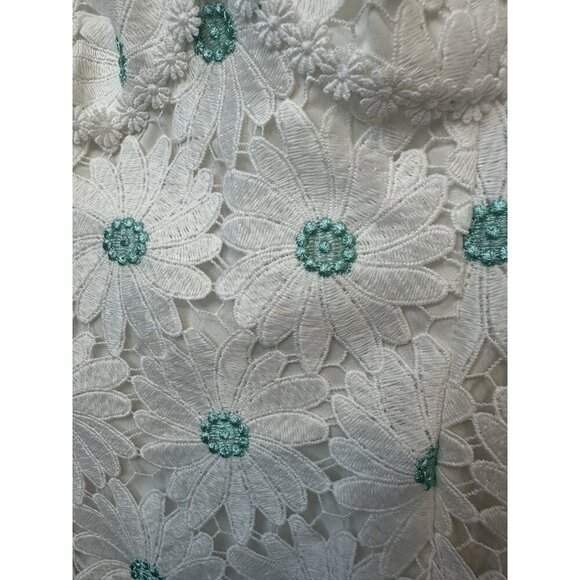 Saylor Calibria Daisy Embroidered Midi Dress White Size Small Boho Floral Lace - Picture 2 of 7